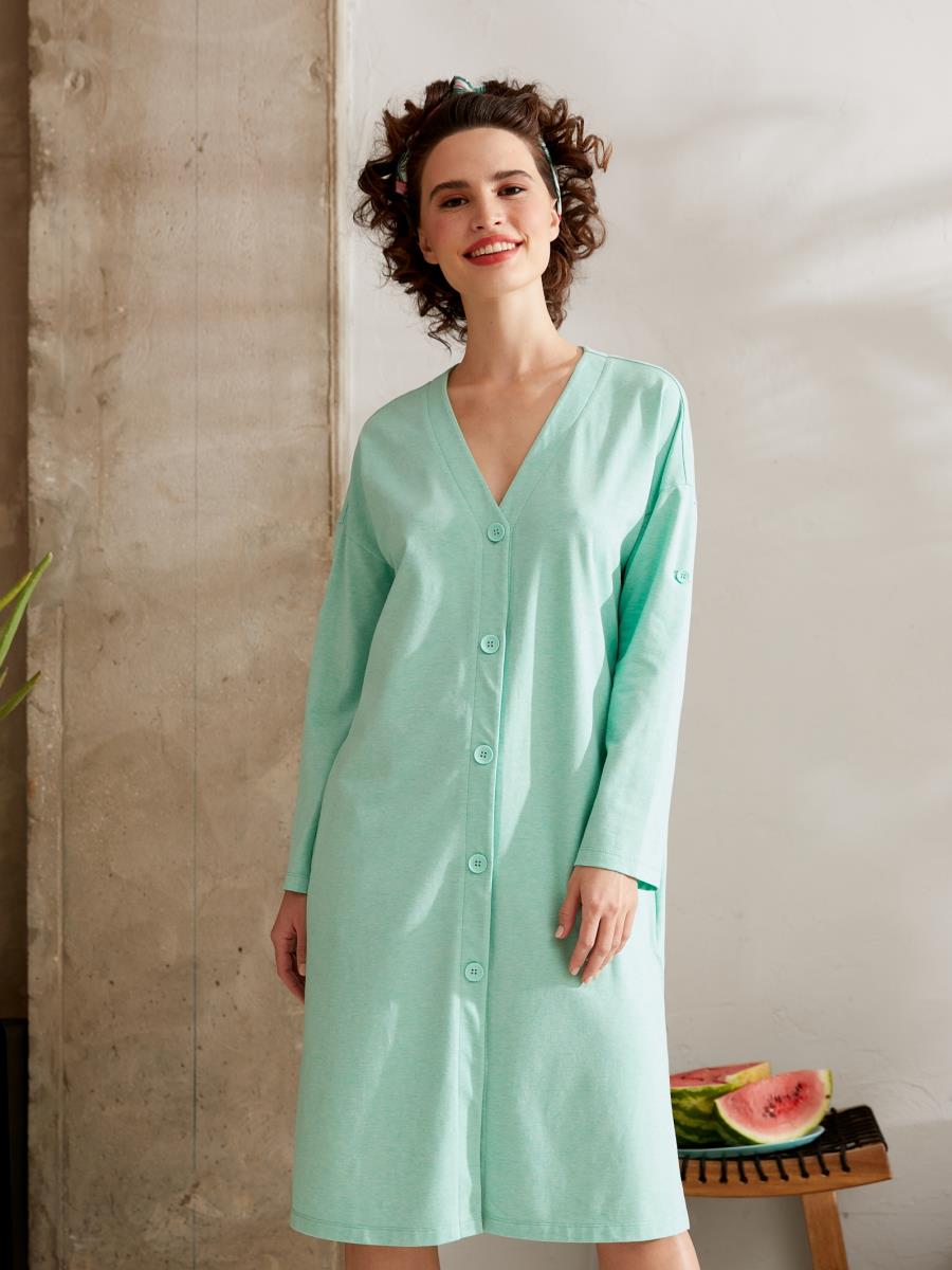 Халат ночной жен Mia Cara SS21WJ1007 Watermelon мятный меланж - 0
