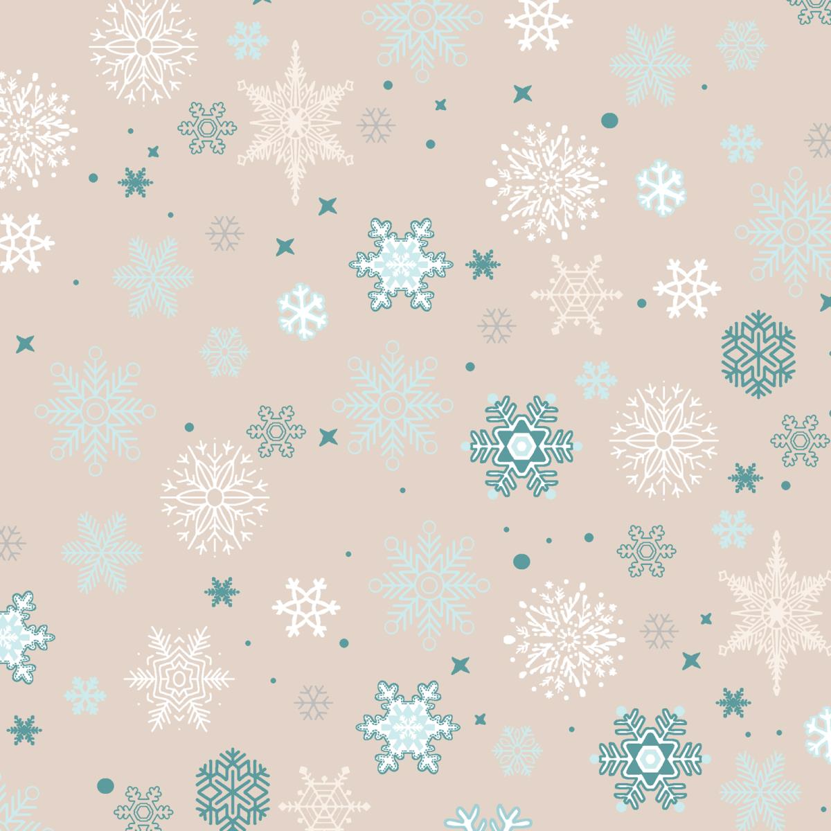 Рогожка 150 см наб рис.62119-3 Снежинки бежевый - 1