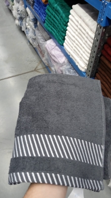 Полотенце махровое 430 г/мкв 70*140 серый НЕФ - 0