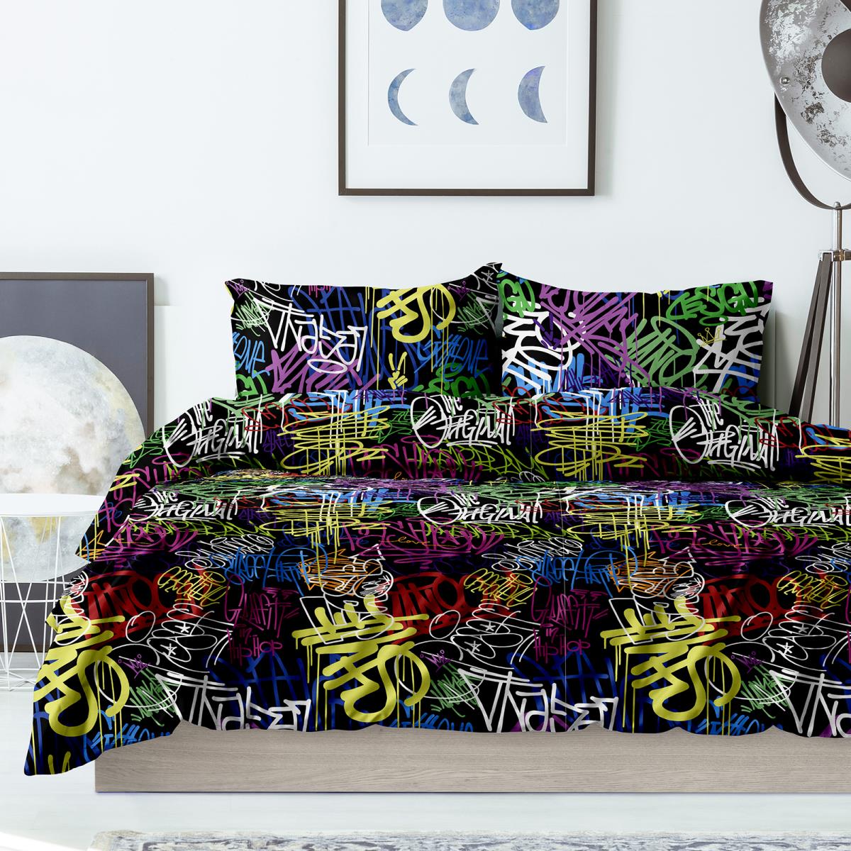 КПБ перкаль WENGE Young рис.60119-1 Graffiti - 0