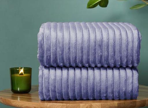 Плед велсофт Fine Line Синий гранит 183933 полоса 3 см - 0