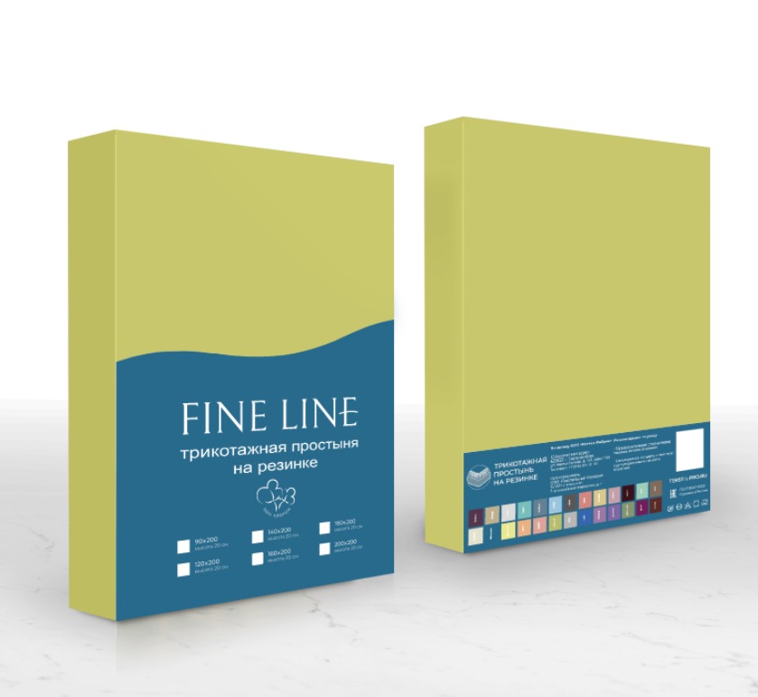 Простыня трикотажная на резинке Fine Line нежно-желтый - 3