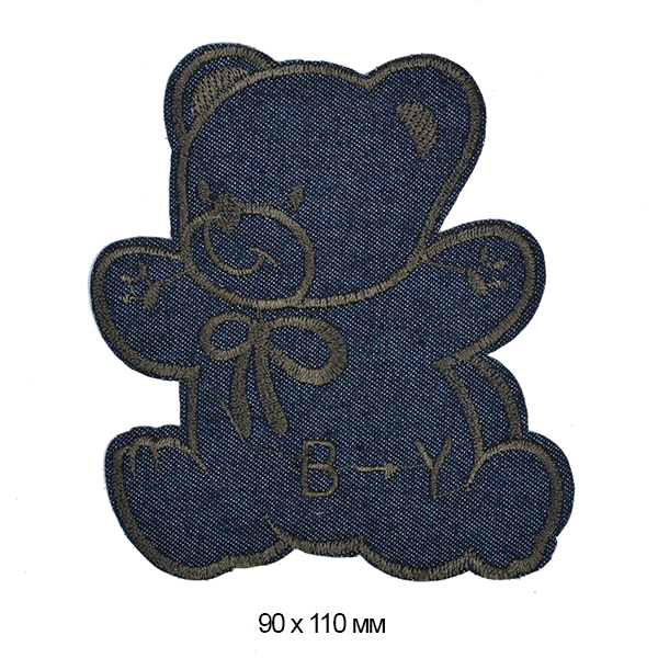 Термоаппликации джинсовые арт.TBY.DEN.04 Медвежонок 90х110мм - 0