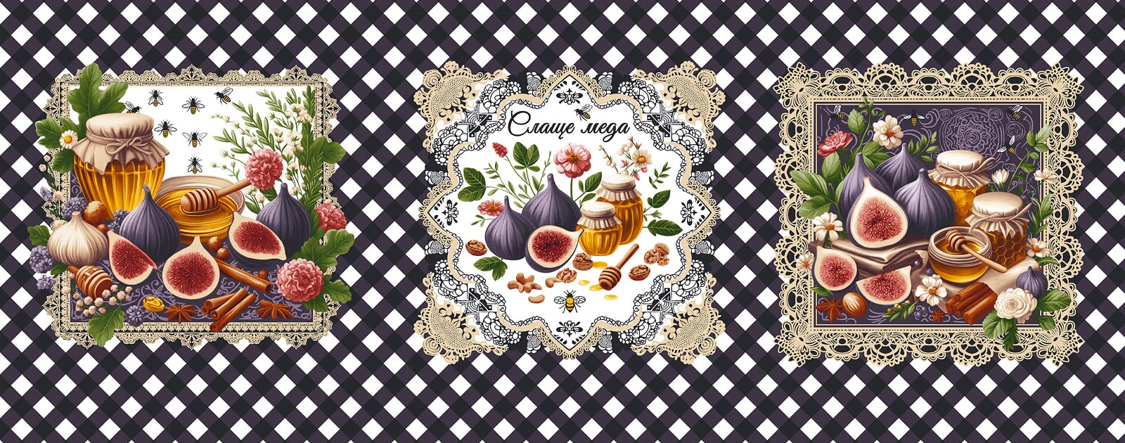 Рогожка 150 см наб рис.29457-1 Слаще меда - 0