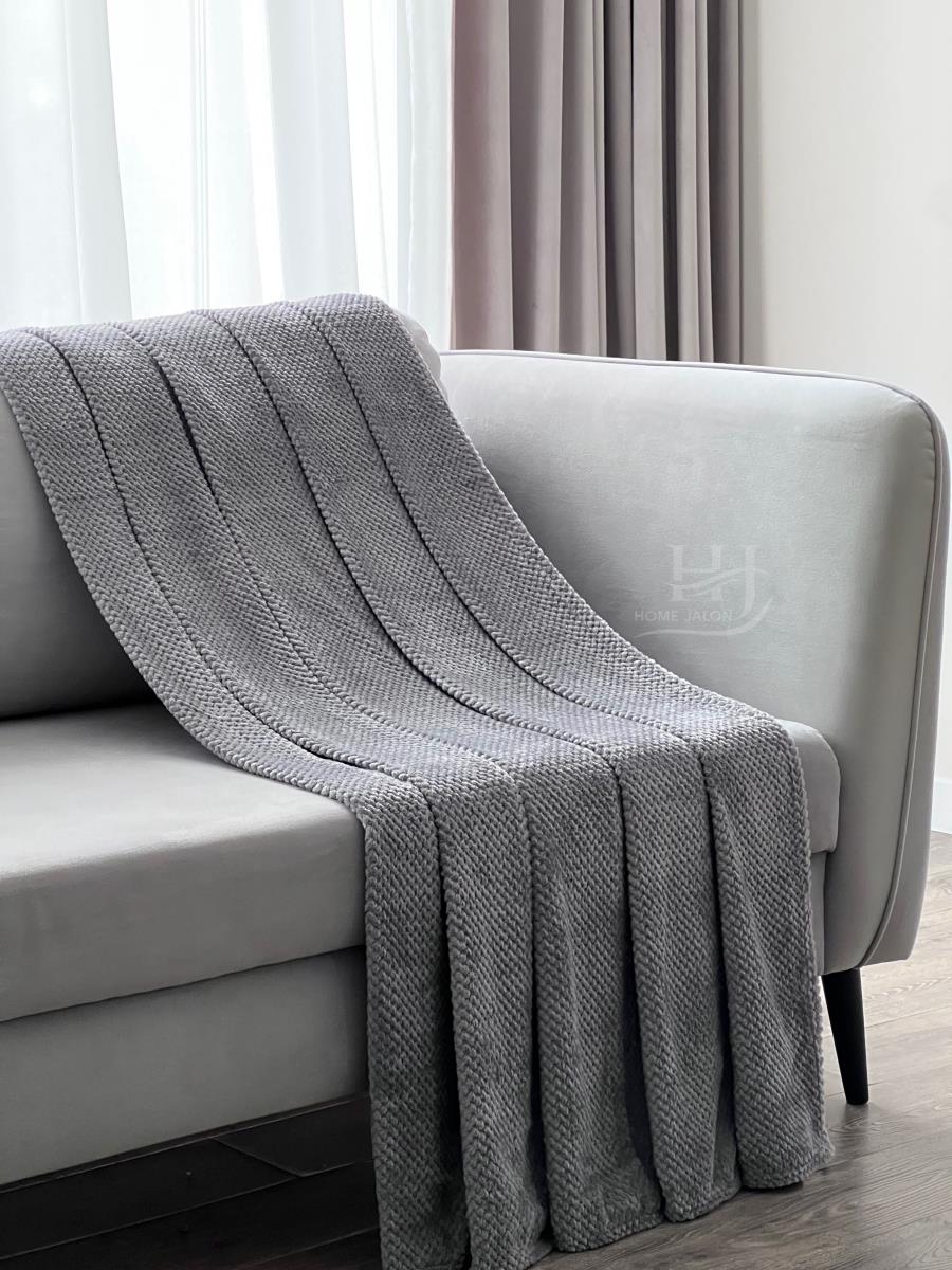 Плед велсофт ST-018 Соты Home Jalon темно-серый - 0