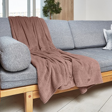 Плед велсофт Все ДOMA/Vse DOMA пиноли, цвет пудровый, ролик - 0