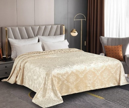 Плед велсофт Vse DOMA Парма, цвет бежевый, тиснение 1 см, ролик