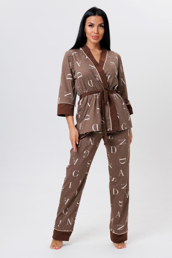 Костюм жен. (джемпер+брюки) Коричневый МДЛ 1747/2 - 0