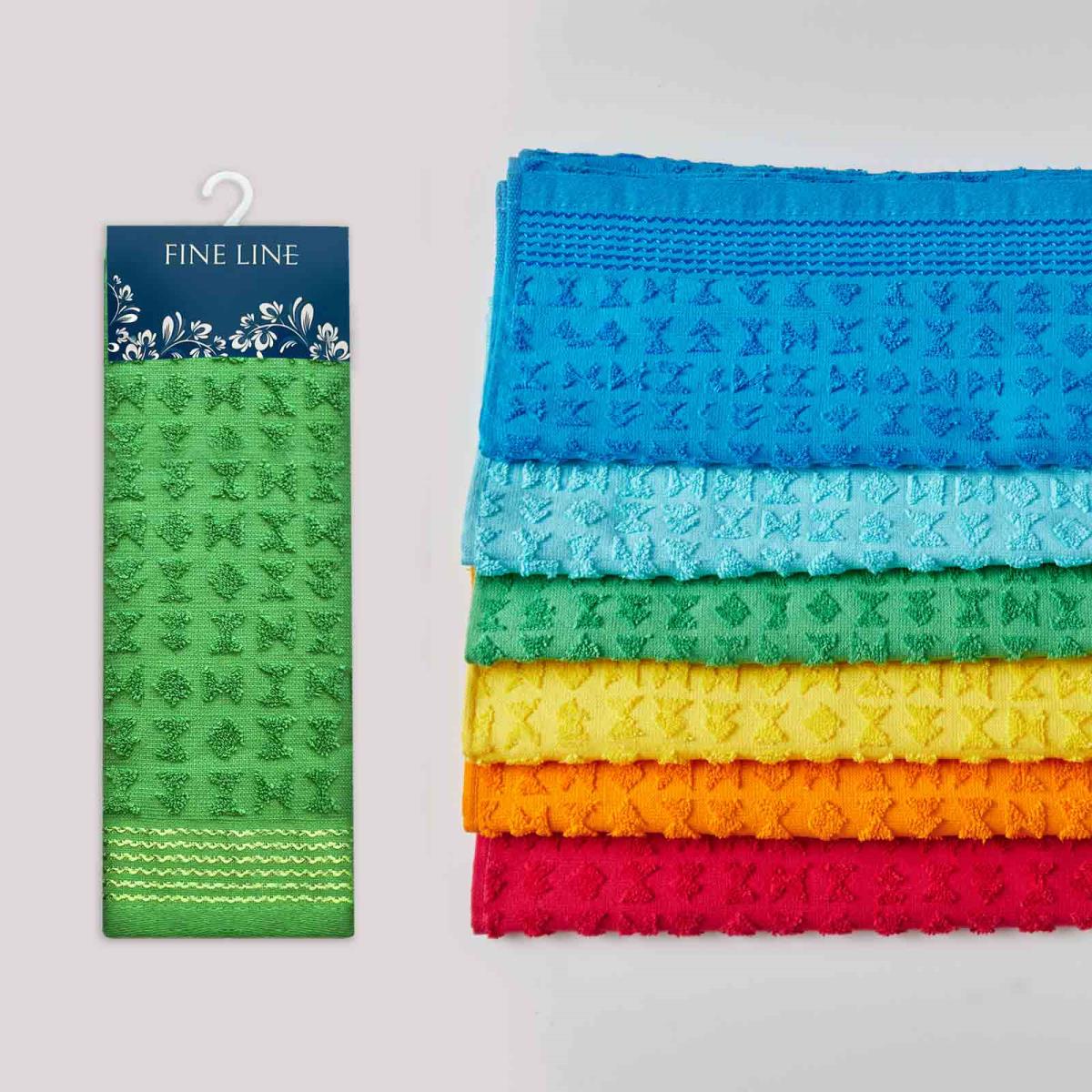 Комплект махровых полотенец Fine Line Звезды зеленый на хангере - 3