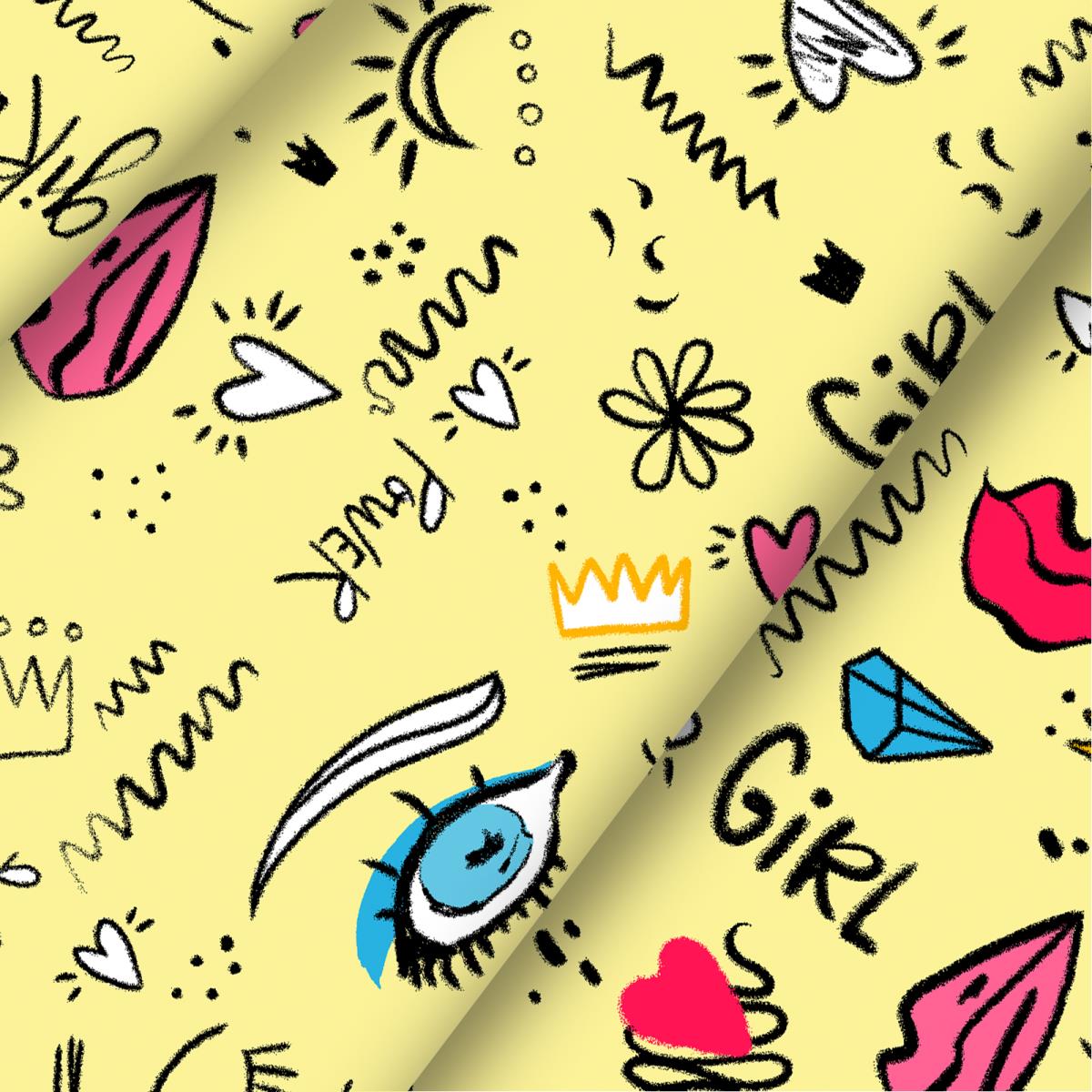 Перкаль 150 см наб рис.64039-2 Сенса на желтом - 0