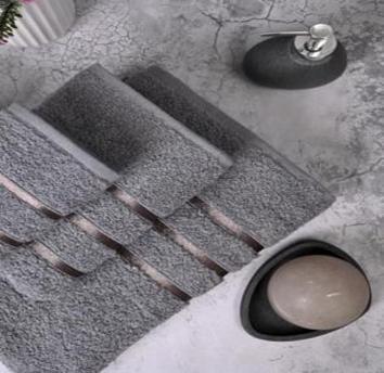 Полотенце махровое SPA (TR) серый АМБ - 0