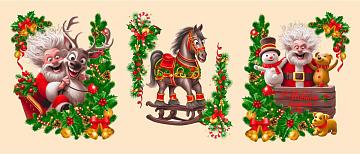 Полотно вафельное 150 см наб рис.29397-1 Веселая компания