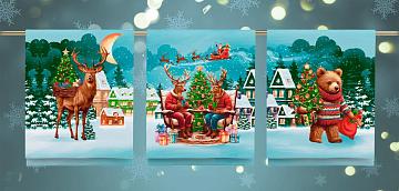 Рогожка 150 см наб рис.29383-1 Праздник к нам приходит