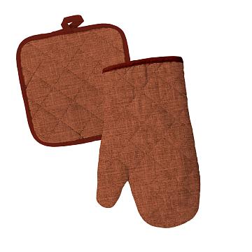 Набор из рогожки прихватка, рукавица Все ДOMA/Vse DOMA рис.60008-20 Терракот