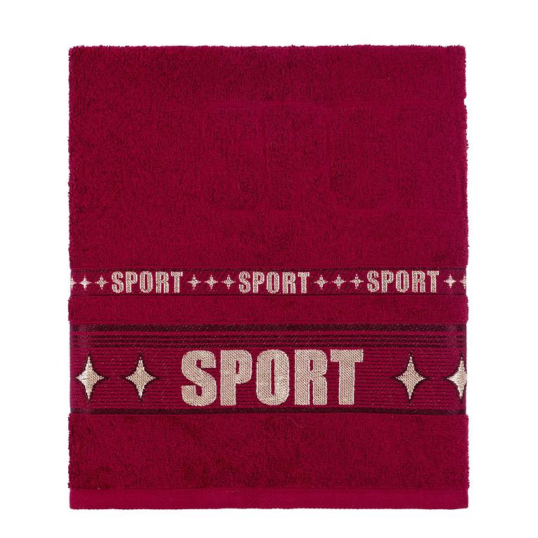 Полотенце махровое Gala бордюр Sport бордо - 1