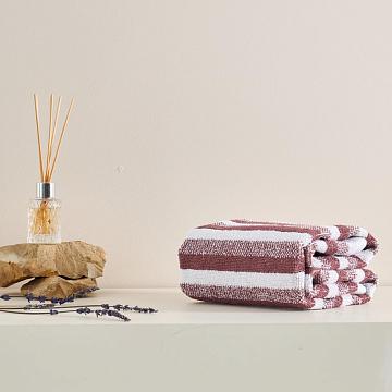 Полотенце махровое Fine Line Полоса , коричневый, пестроткань