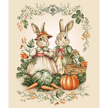 Полотно вафельное 50 см наб рис.29441-1 Кролики