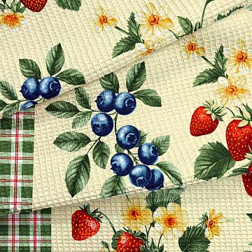 Полотно вафельное 50 см наб рис.29439-1 Сладкие ягодки