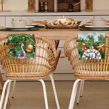 Полотно вафельное 150 см наб рис.29388-1 Новогодние гуси