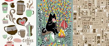 Рогожка 150 см наб рис.29247-2 Время чаепития