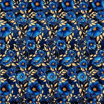 Бязь Премиум 220 см наб рис.72241-1 Сапфировый букет