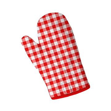 Прихватка-рукавица рогожка Fine Line рис.62065-2 Красно белая клетка