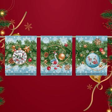 Полотно вафельное 150 см наб рис.29388-1 Новогодние гуси