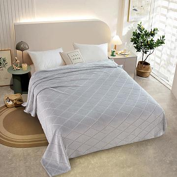 Плед велсофт Vse DOMA Ромб, цвет светло-серый, БАМБУК, ролик