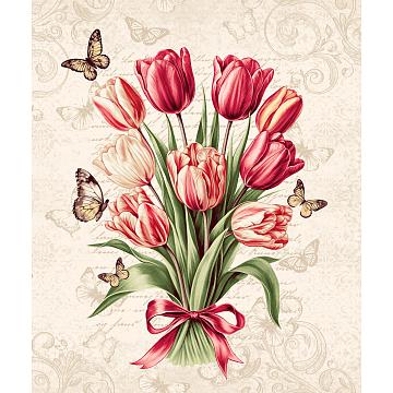 Полотно вафельное 50 см наб рис.29494-1 Тюльпановые искры