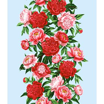 Полотно вафельное 50 см наб рис.29438-1 Пионы