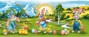 Полотно вафельное 150 см наб рис.29470-1 Светлый день