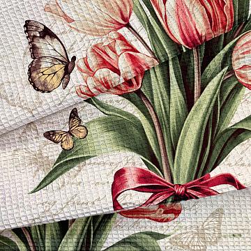 Полотно вафельное 50 см наб рис.29494-1 Тюльпановые искры