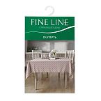 Скатерть рогожка Fine Line рис.62077-3 Ромбы бежево-белые