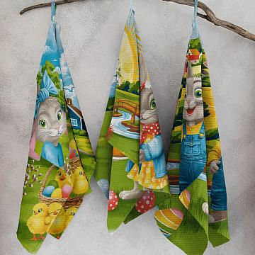 Полотно вафельное 150 см наб рис.29470-1 Светлый день