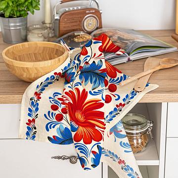 Полотно вафельное 50 см наб рис.29431-2 Аленький цветочек