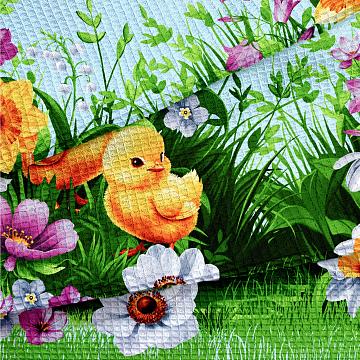 Полотно вафельное 150 см наб рис.29472-1 Весенний праздник