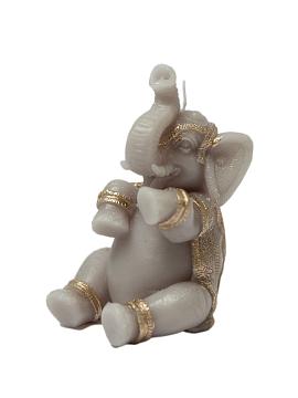 Свеча Слон/Elephant Floox, 8,5х8,5х13,2 см, цв.серый, комбинированные материалы, вес 230 гр, в форме слона