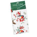 Фартук с карманом рогожка Fine Line рис.62020-1 Снегири