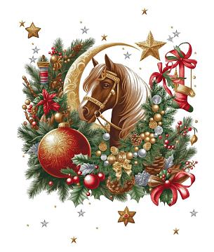 Полотно вафельное 50 см наб рис.29401-1 Новогодняя удача