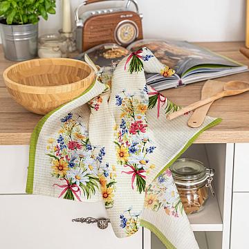 Полотно вафельное 50 см наб рис.29433-1 Весенний букет