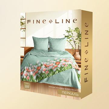 КПБ перкаль Fine Line рис.60390-1/60417-1 Нежные тюльпаны