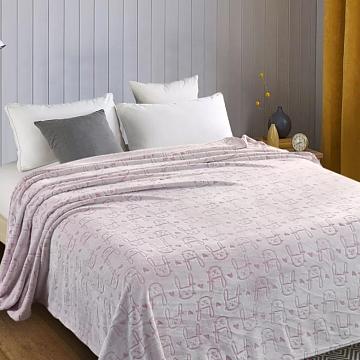 Плед велсофт Все ДOMA/Vse DOMA Зайцы, цвет розовый, стрижка, ролик