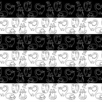 Сатин 220 см наб рис.7162-1 Котики