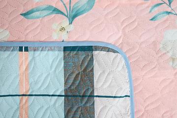 Покрывало двустороннее п/э Комфорт Клетка розовая