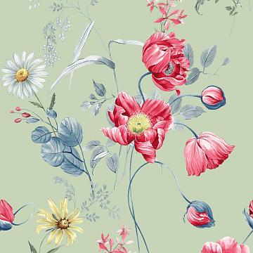 Бязь Премиум 220 см наб рис.50244-3 Дэйзи (комп 996181, 996287)