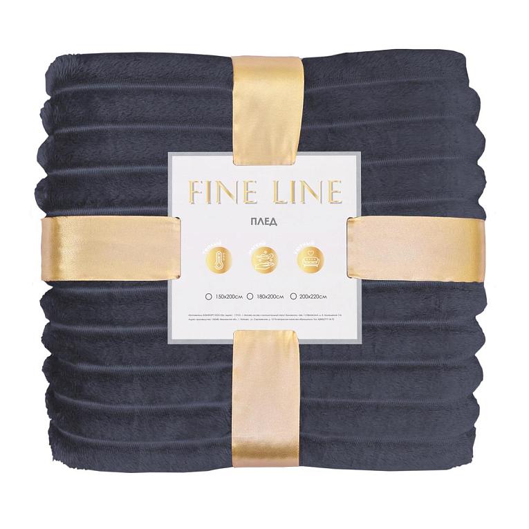 Плед велсофт Fine Line Графит 19-3927 полоса, 3 см - 0