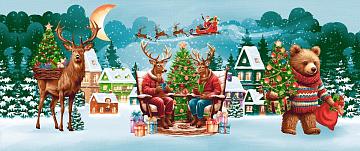 Рогожка 150 см наб рис.29383-1 Праздник к нам приходит