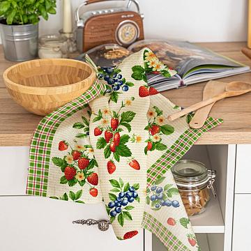 Полотно вафельное 50 см наб рис.29439-1 Сладкие ягодки