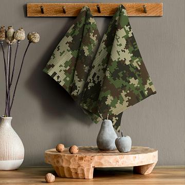 Полотно вафельное 150 см наб рис.29482-1 Милитари