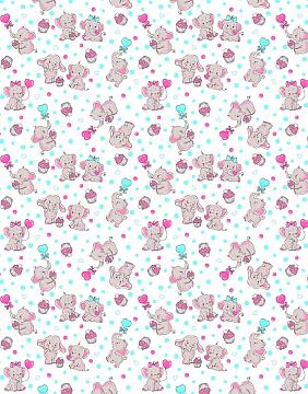 Фланель 90 см наб б/з рис.5568-1 Слоники